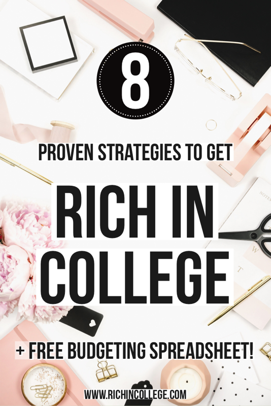 Learn the 9 proven and time-tested strategies to get rich in college. Learn how to make money, save money, spend less, live more, invest better and create your best future. Money management tips, tricks and hacks for everyone, who wants to become financially independent, but doesn't know how. #makemoney #savemoney #moneymanagement #getrich