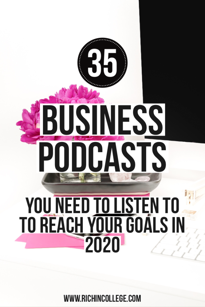35 Genius Business Podcasts for women, entrepreneur, college students and everyone, who wants to make a living online. These are the best podcasts, if you want to start a successful business, make money online, work at home or life location independent. #workathome #onlinebusiness #entrepreneur