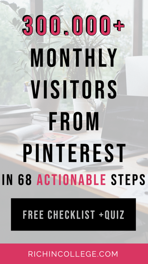 Click to learn how to explode your blog traffic with Pinterest. Learn the pinterest tips and strategies to get 300.000+ monthly visitors to your blog or website. This easy step-by-step guide will help you get more traffic, make more money and finally reach your blogging goals. Turn your blog into a profitable and successful money-making machine. #pinteresttips #makemoneyonline #bloggingtips #blogtraffic
